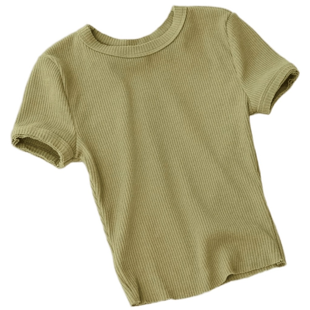 UO ribbed olive crop tshirt